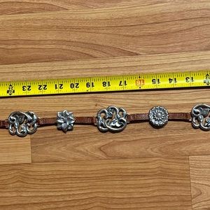 Elegant Brown Belt with Silver Embellishments